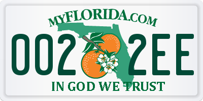 FL license plate 0022EE