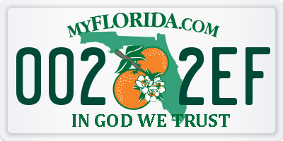 FL license plate 0022EF