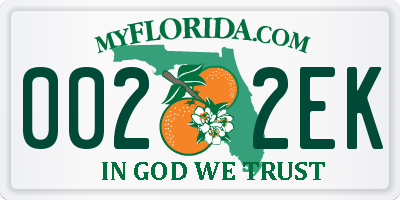 FL license plate 0022EK