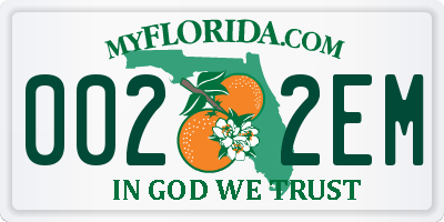 FL license plate 0022EM