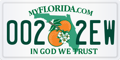 FL license plate 0022EW