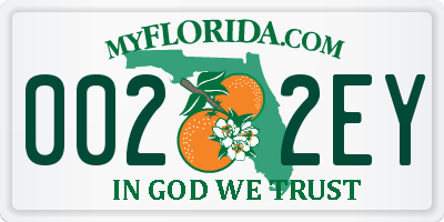 FL license plate 0022EY