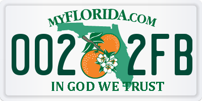 FL license plate 0022FB