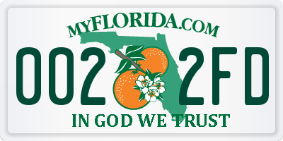 FL license plate 0022FD