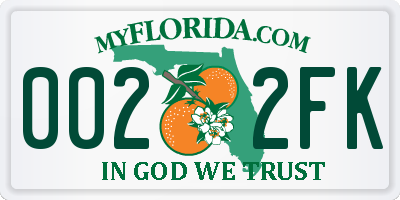 FL license plate 0022FK