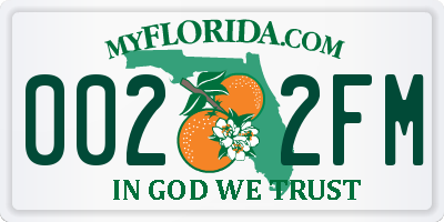 FL license plate 0022FM