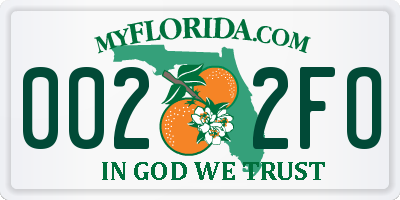 FL license plate 0022FO