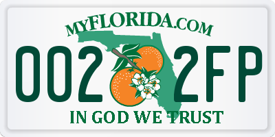 FL license plate 0022FP