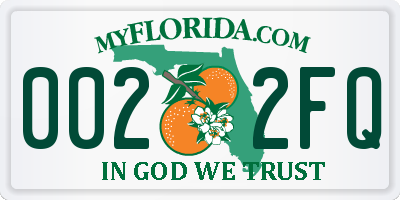 FL license plate 0022FQ