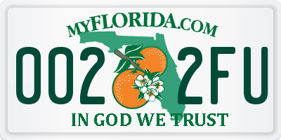 FL license plate 0022FU