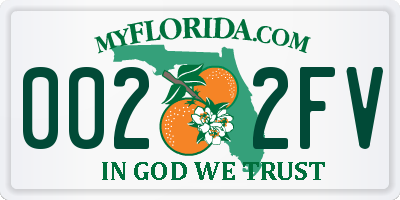 FL license plate 0022FV