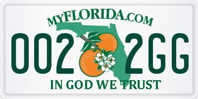 FL license plate 0022GG