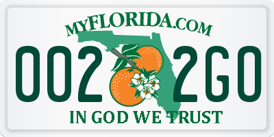 FL license plate 0022GO