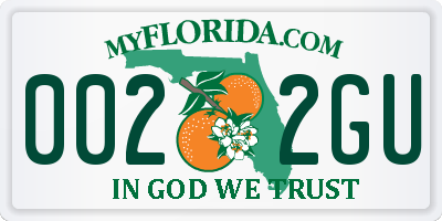 FL license plate 0022GU