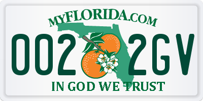 FL license plate 0022GV