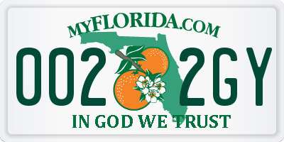 FL license plate 0022GY