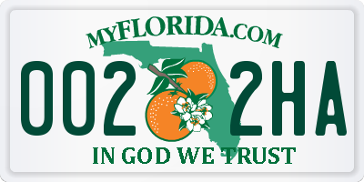 FL license plate 0022HA
