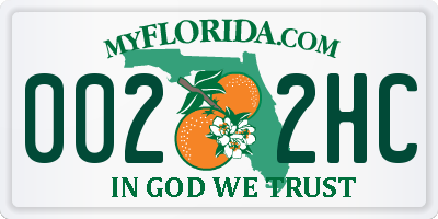 FL license plate 0022HC