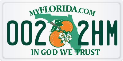 FL license plate 0022HM