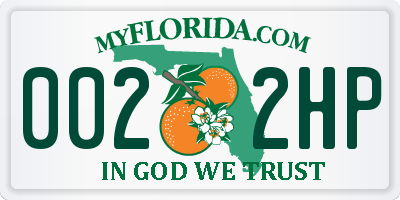 FL license plate 0022HP