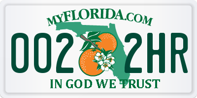 FL license plate 0022HR