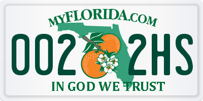 FL license plate 0022HS