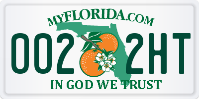 FL license plate 0022HT