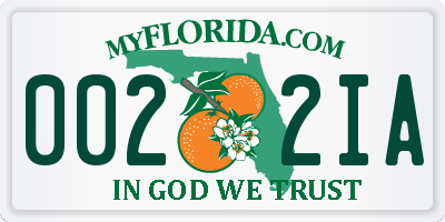FL license plate 0022IA