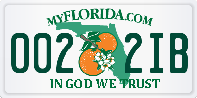 FL license plate 0022IB