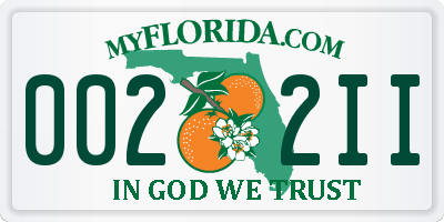 FL license plate 0022II