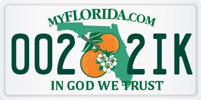 FL license plate 0022IK