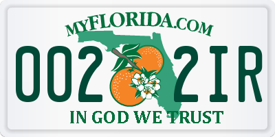 FL license plate 0022IR