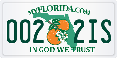 FL license plate 0022IS