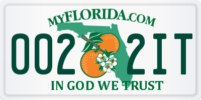 FL license plate 0022IT