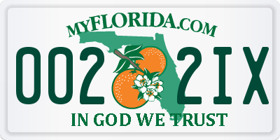 FL license plate 0022IX