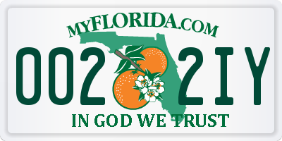 FL license plate 0022IY