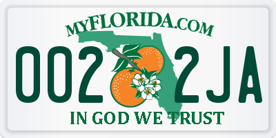 FL license plate 0022JA