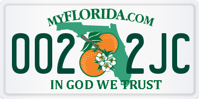FL license plate 0022JC