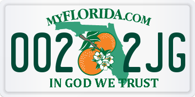FL license plate 0022JG