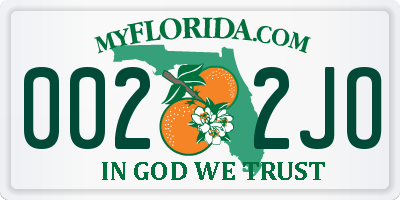 FL license plate 0022JO