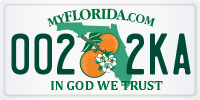 FL license plate 0022KA