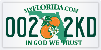 FL license plate 0022KD