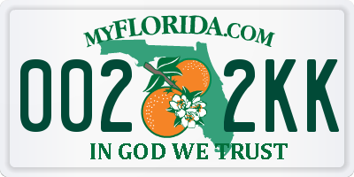 FL license plate 0022KK
