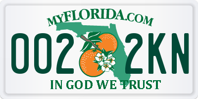 FL license plate 0022KN