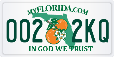 FL license plate 0022KQ