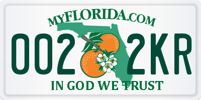 FL license plate 0022KR