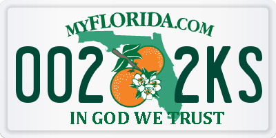 FL license plate 0022KS