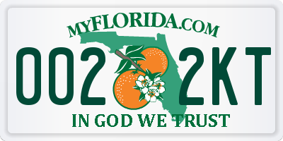 FL license plate 0022KT