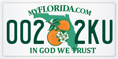 FL license plate 0022KU