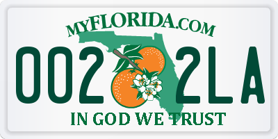 FL license plate 0022LA